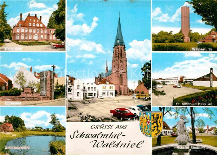 Waldniel Haus Klee Ehrenmal Kaiserpark Markt Kirche Wasserturm Hospital Roessler