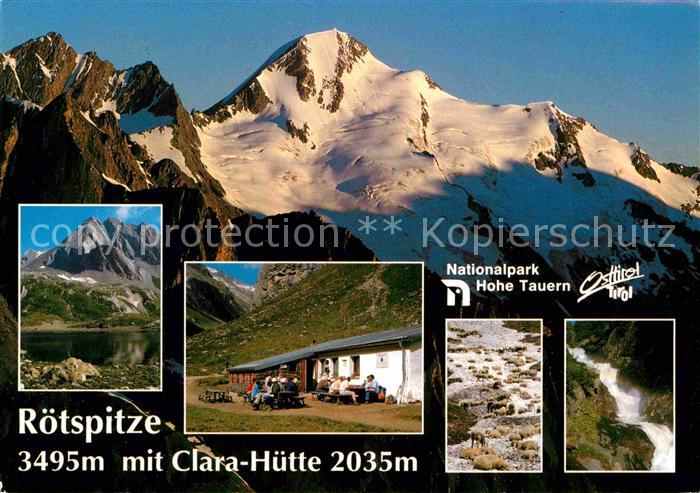 Praegraten Grossvenediger Roetspitze mit Clara Huette Nationalpark Hohe Tauern U