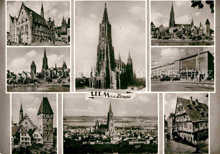 Ulm Donau Teilansichten Rathaus Turm Muenster Bahnhof