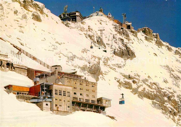 Zugspitze Hotel Schneefernerhaus mit Seilbahn zum Zugspitzgipfel Huber Karte Nr