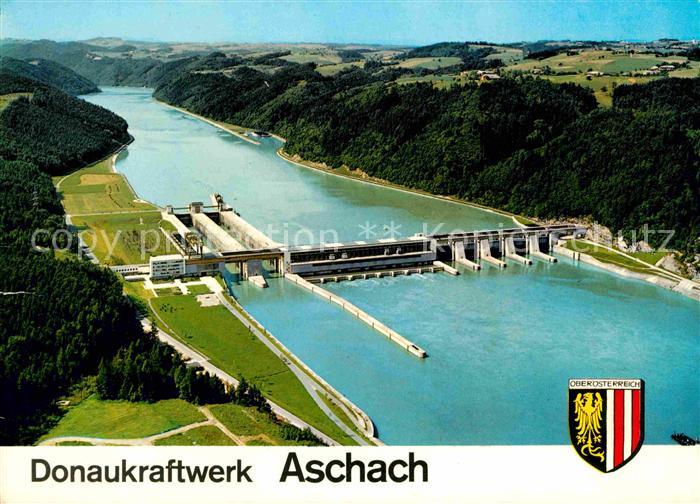 Aschach Donau Donaukraftwerk Fliegeraufnahme