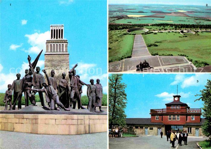 Buchenwald Weimar Nationale Mahn und Gedenkstaette Turm Gruppenplastik Blick vom