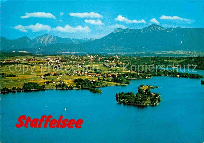 Murnau Staffelsee Fliegeraufnahme mit Jochberg Herzogstand und Heimgarten