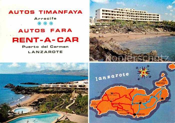 Puerto del Carmen Autos Timanfaya Arrecife Hotel Fariones Panorama Inselkarte