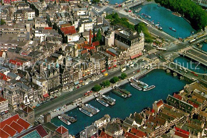 Amsterdam Niederlande Fliegeraufnahme Damrak en Prins Hendrikkade