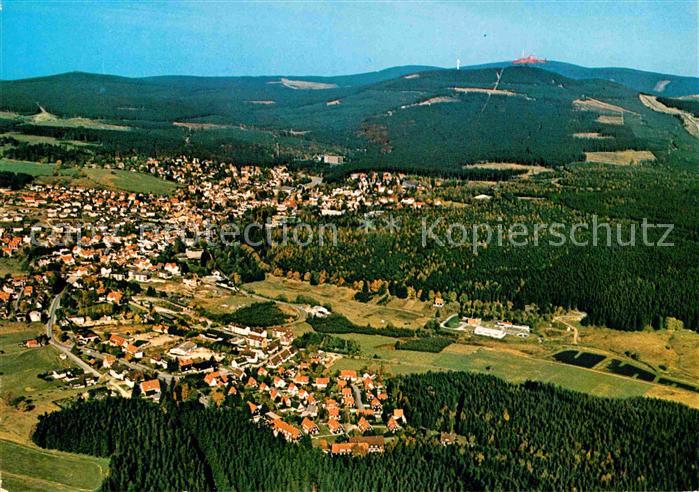 Braunlage Harz mit Wurmberg und Brocken Fliegeraufnahme