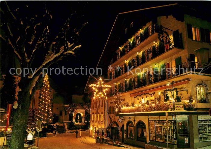 St Wolfgang Wolfgangsee Hotel Schwarzes Roessl zur Weihnachtszeit Nachtaufnahme