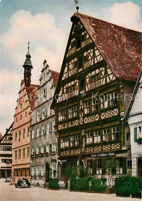 Dinkelsbuehl 1000jaehrige Stadt Deutsches Haus Fachwerkhaus Historisches Gebaeud
