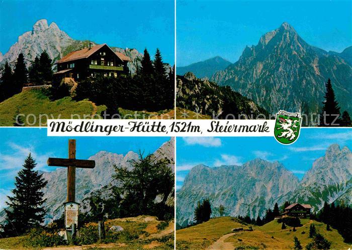 Moedlingerhuette mit Reichenstein oedstein Heidenkreuz Gesaeuseberge