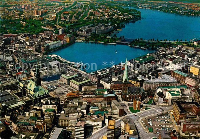 HAMBURG  CITY City mit Binnenalster und Aussenalster Fliegeraufnahme