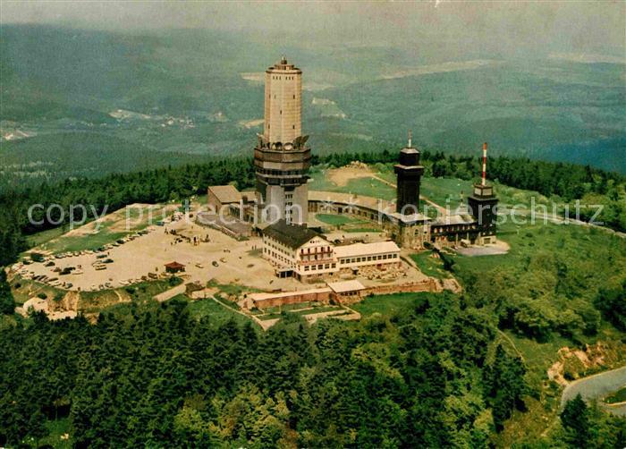 Grosser Feldberg Taunus mit Fernseh und UKW Sender Original Fliegeraufnahme