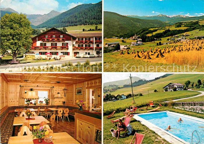 Terenten Vintl Suedtirol Pension Leitner Gastraum Swimmingpool Panorama