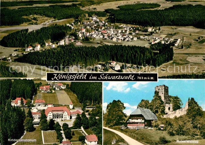 Koenigsfeld Schwarzwald Fliegeraufnahme Kindersanatorium Ruine Waldau
