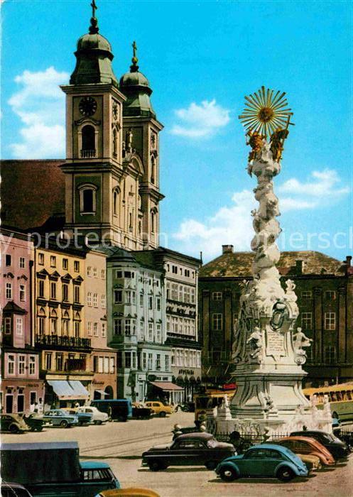 Linz Donau Hauptplatz Dreifaltigkeitssaeule Kirche