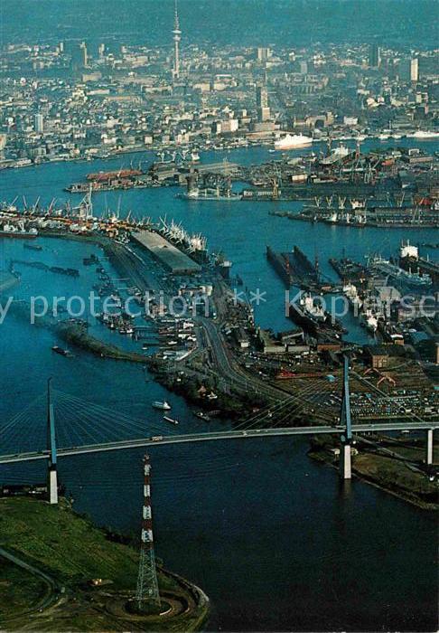 HAMBURG  CITY Koehlbrandbruecke Fliegeraufnahme