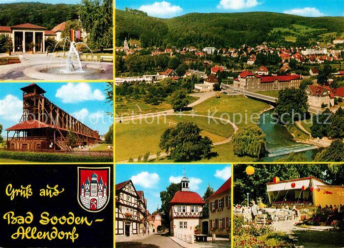 Bad Sooden-Allendorf Springbrunnen Saline Panorama Dorfstrasse Kurkonzert