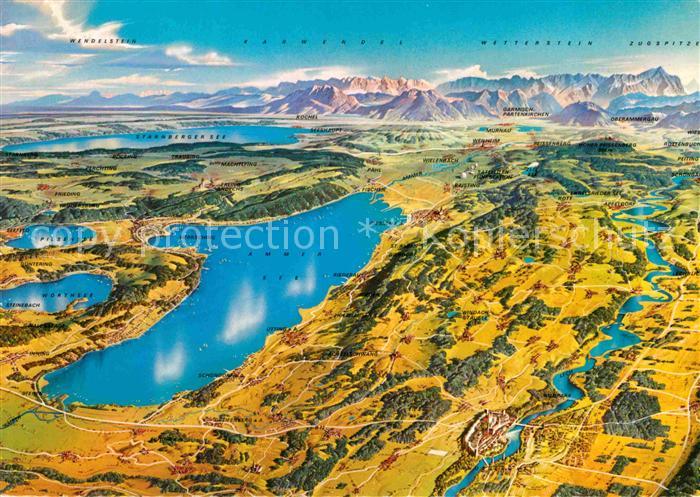 Ammersee Panoramakarte