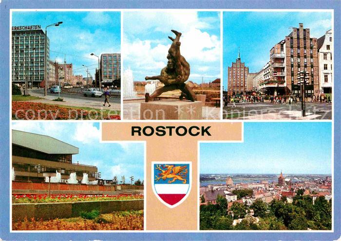 ROSTOCK  CITY Lange Str Plastik Cafe Rostock Sport und Kongresshalle Stadtblick