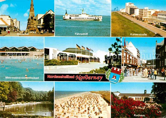 Norderney Nordseebad Denkmal Faehrschiff Kaiserstr Meerwasserwellenbad Poststr N
