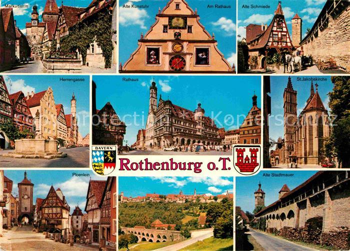 Rothenburg Tauber Markusturm Alte Kunstuhr Rathaus Alte Schmiede Herrengasse Rat