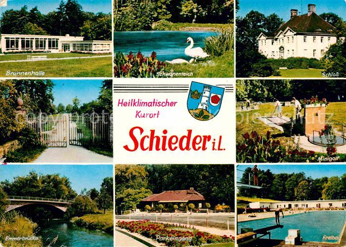 Schieder-Schwalenberg Brunnenhalle Schwanenteich Schloss Minigolf Emmerbruecke P