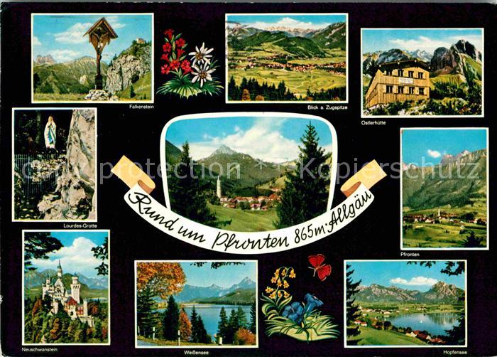 Pfronten Ostallgaeu Bayern Falkenstein Panorama Ostlerhuette Lourdes Grotte Neus