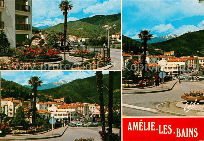 Amelie-les-Bains-Palalda Entree fleurie d Amelie protegee par le puissant massif