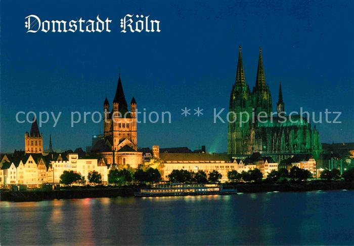 Koeln Rhein Dom Nachtaufnahme