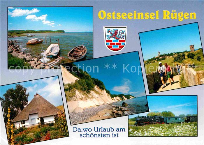 Insel Ruegen Rasende Roland Kreidefelsen Kap Arkona Reetdachhaus