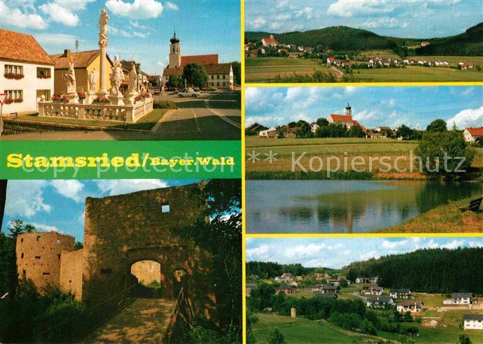 Stamsried Mariensaeule Panorama Burgruine Kuernburg