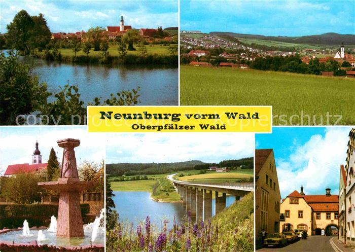 Neunburg Wald Rathaus Panorama See Bruecke Brunnen