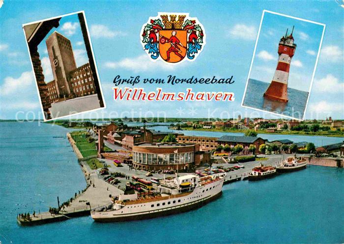Wilhelmshaven  CITY Rathaus Leuchtturm Roter Sand Baederflotte Hafen
