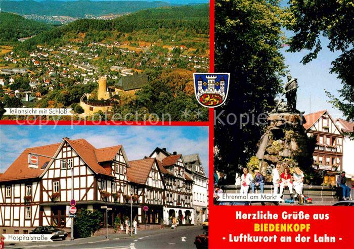Gladenbach Lahn Hessen Schloss Luftbild Hospitalstrasse Ehrenmal Markt