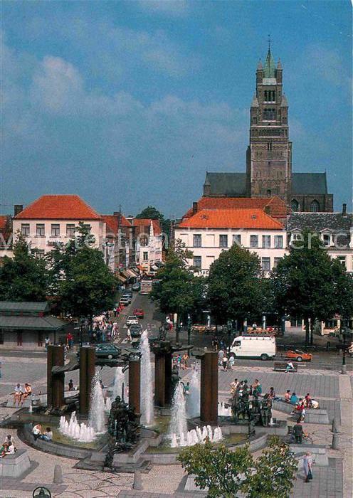 BRUGGE Bruges Belgie Kirche Brunnen
