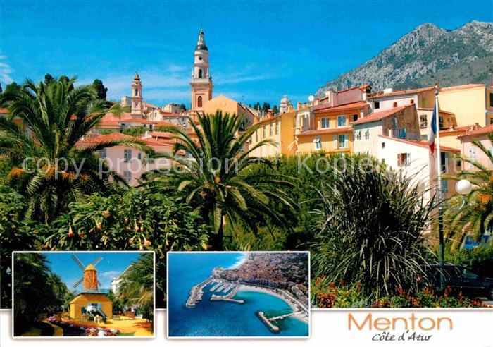 Menton Alpes Maritimes Windmühle Kirche Strand