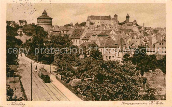 Strassenbahn Nuernberg Panorama vom Hallertor