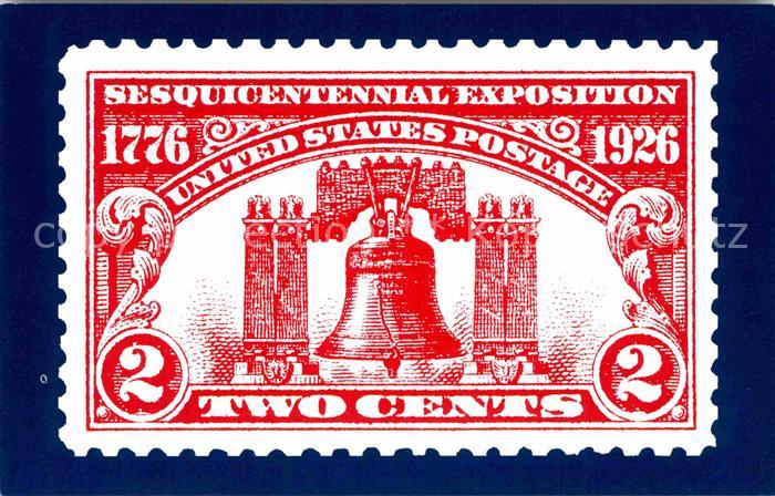 Briefmarken auf Postkarte U.S. Postage Stamp The Liberty Bell
