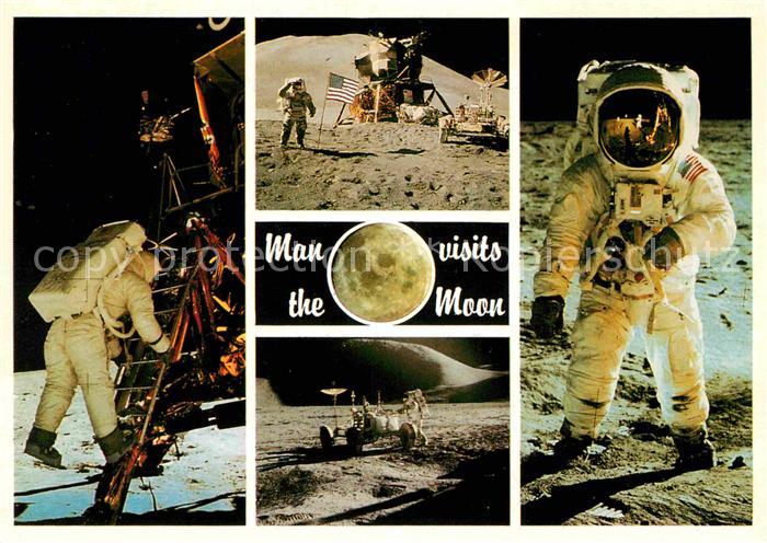 Astronaut Lunar Module Falcon Full Moon Lunar Rov