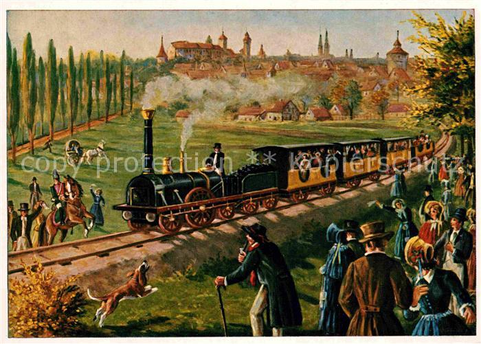 Lokomotive Erste deutsche Eisenbahn Nuernberg Fuerth Jahr 1835