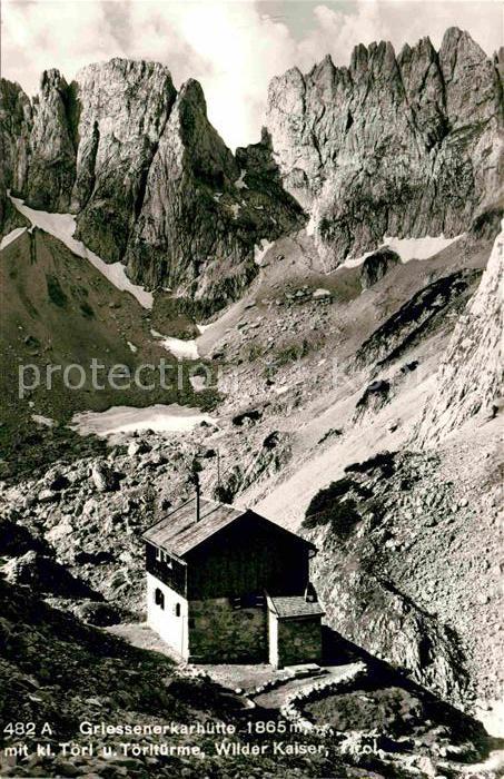 Wilder Kaiser Griessenerkarhuette mit Toerltuerme