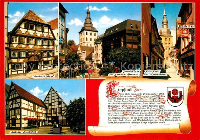 Lippstadt Goldener-Hahn Bernhard-Brunnen Amtshaus Helle-Halle Marienkirche