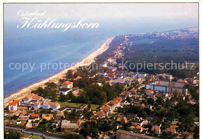 Kuehlungsborn Ostseebad Fliegeraufnahme mit Strand