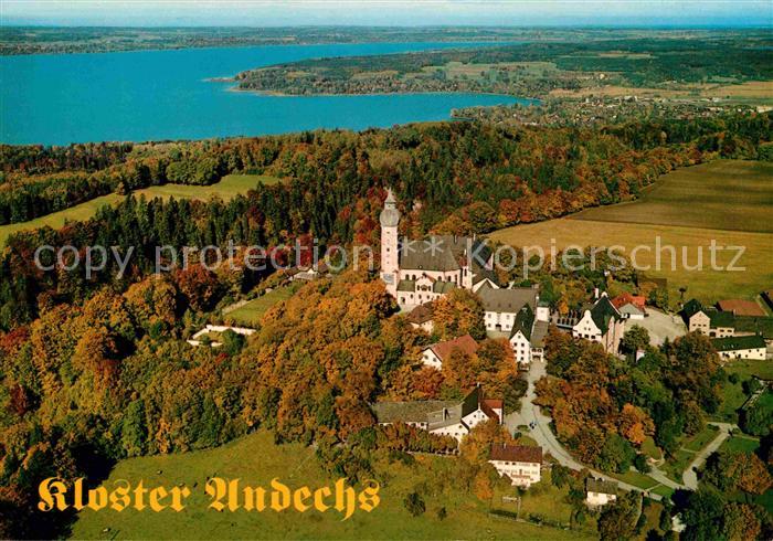 Kloster Andechs Fliegeraufnahme mit Ammersee