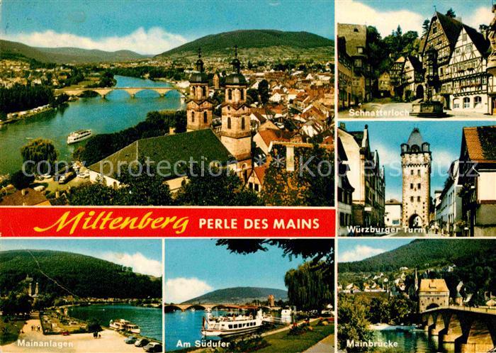 Miltenberg Main Perle des Mains Schnatterloch Wuerzburger-Turm Mainbruecke Suedu