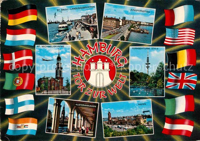 HAMBURG  CITY St. Pauli Landungsbruecken Jungfernstieg Fernsehturm Michaeliskirc