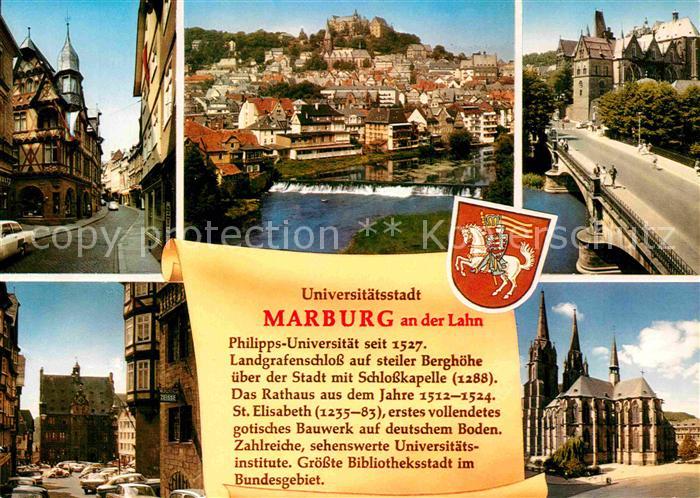 Marburg Lahn Universitaetsstadt Lahnpartie Bruecke Kirche
