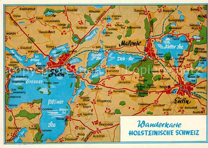 Holsteinische Schweiz Wanderkarte Ploen Malente Eutin