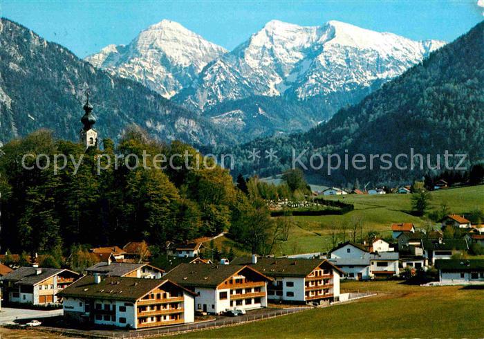 Ruhpolding Bayern Fliegeraufnahme Steinbach Hotels mit Sonntagshorn und Reifelbe