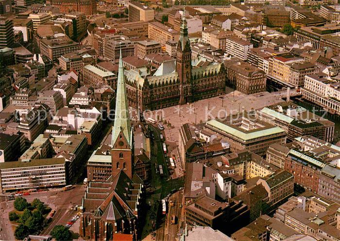 HAMBURG  CITY Fliegeraufnahme St. Petrikirche Rathaus Markt