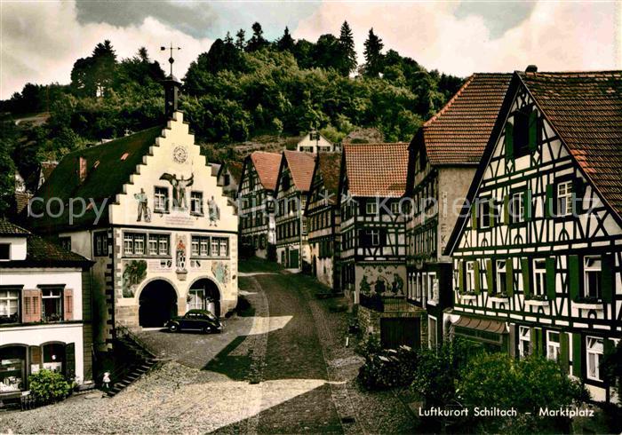 Schiltach Marktplatz Fachwerkhaeuser